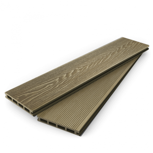 Brown composite decking