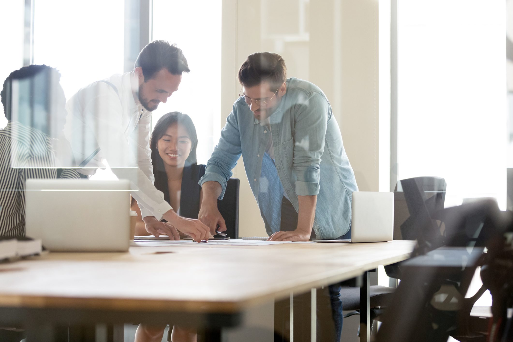 Colleagues working in an office