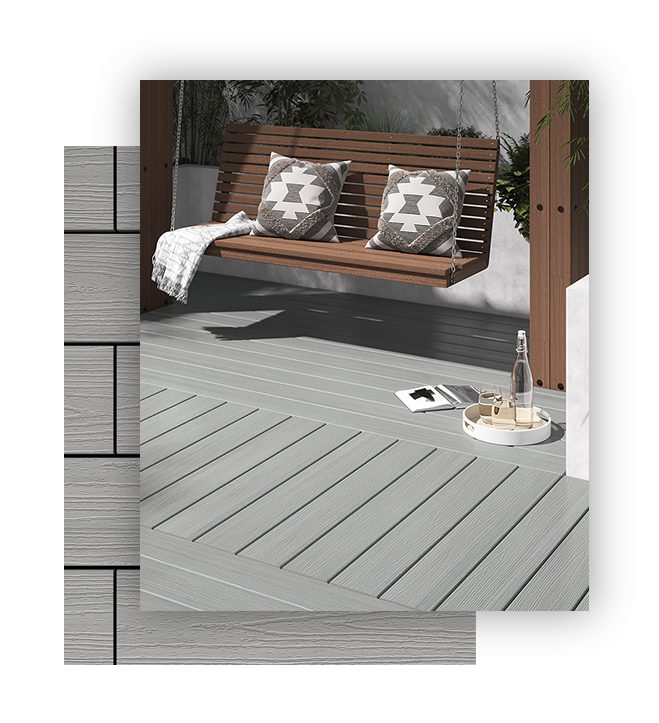 Light grey composite decking