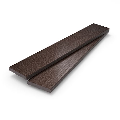 Dark brown decking boards