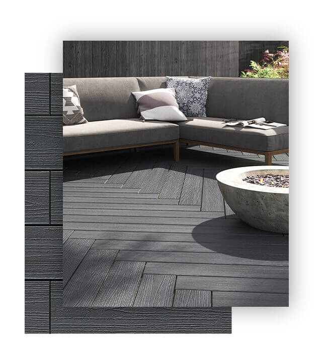 Light grey composite decking