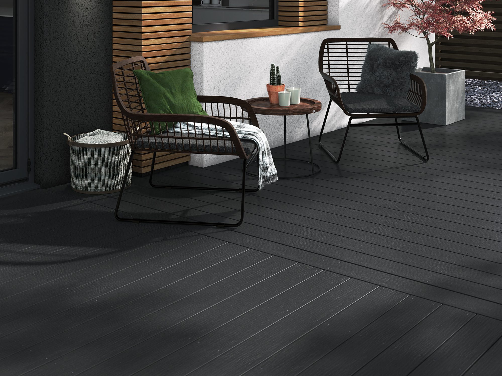 dark grey composite decking