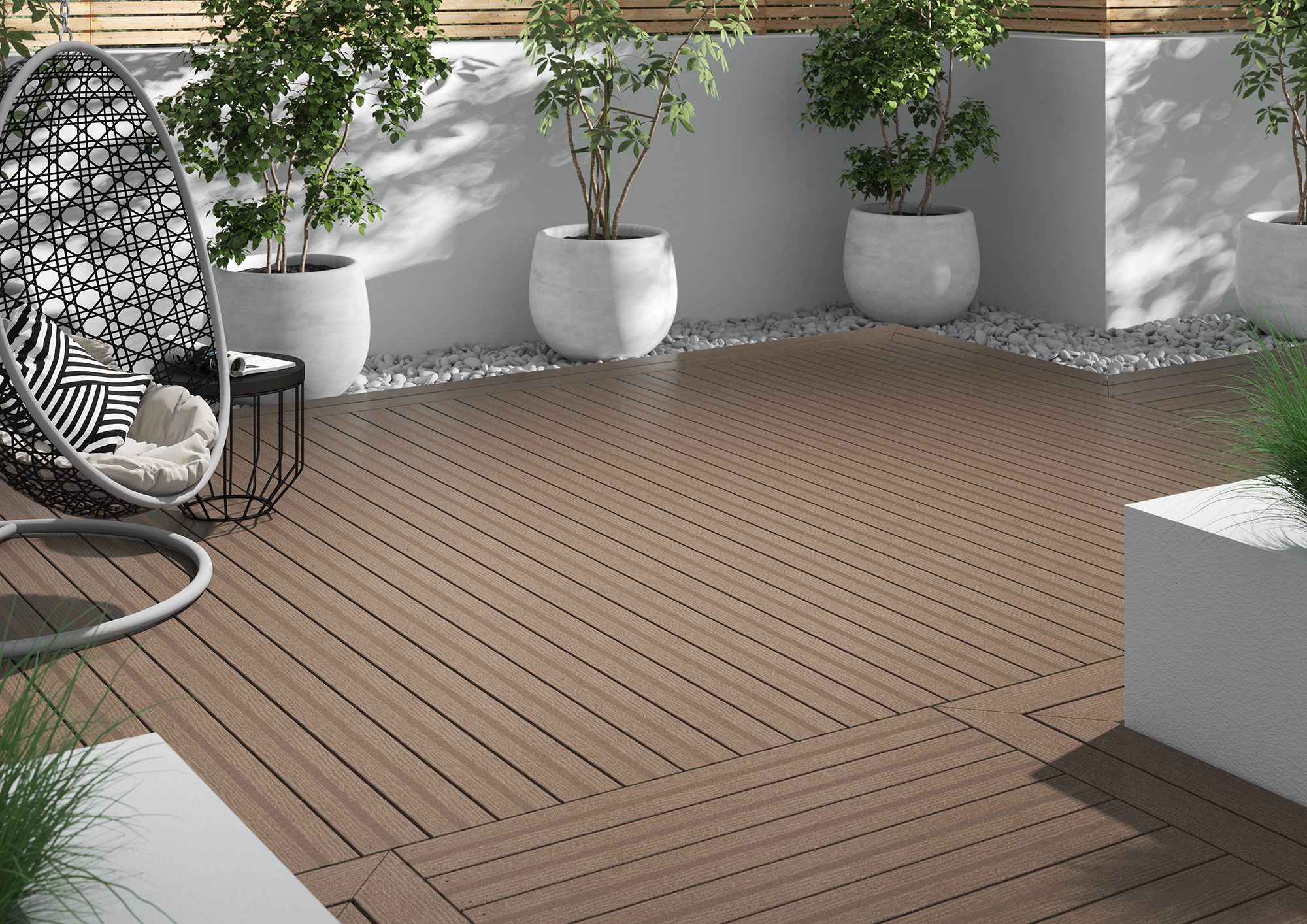 Light brown composite decking