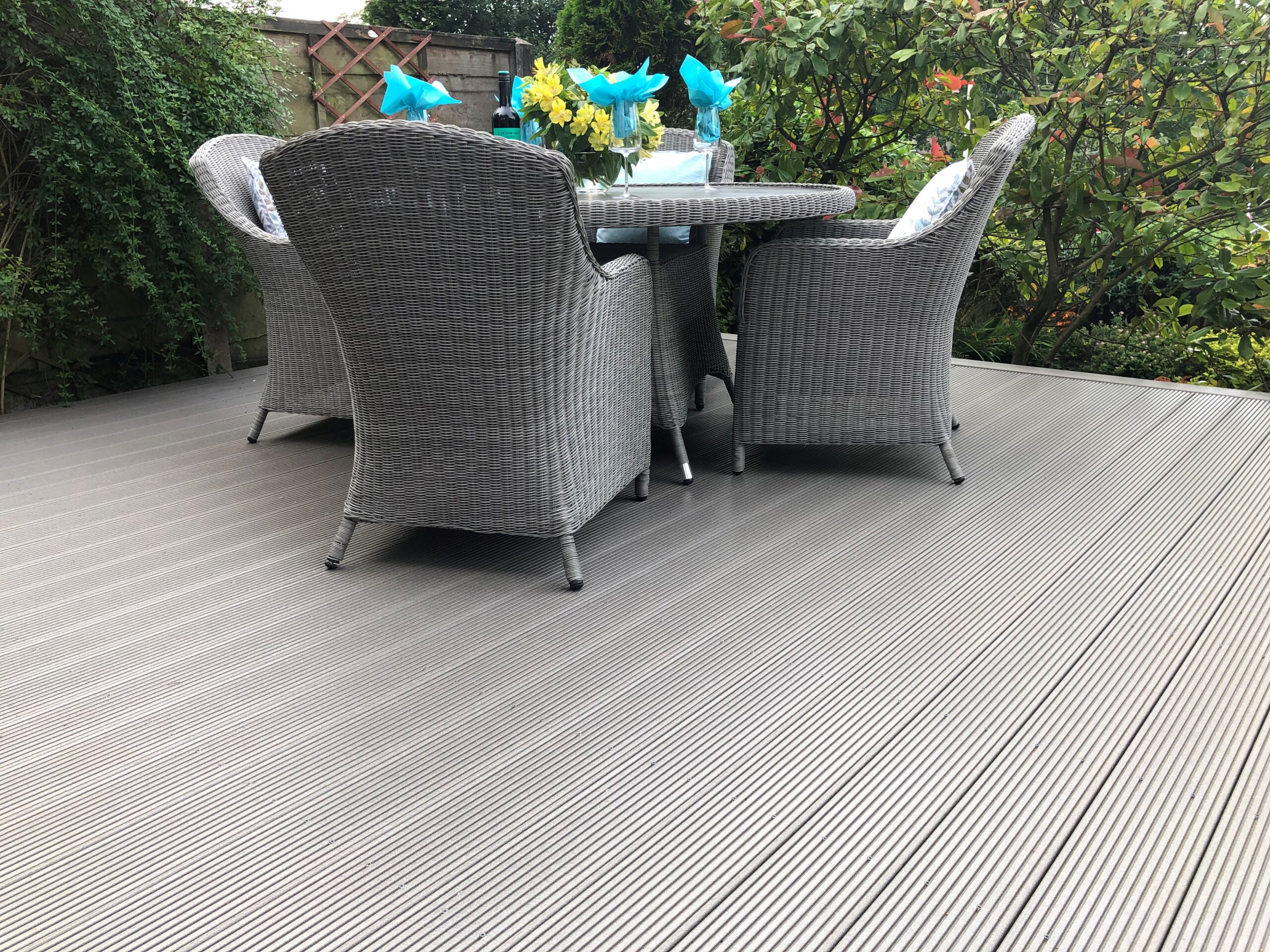outdoor grey composite decking