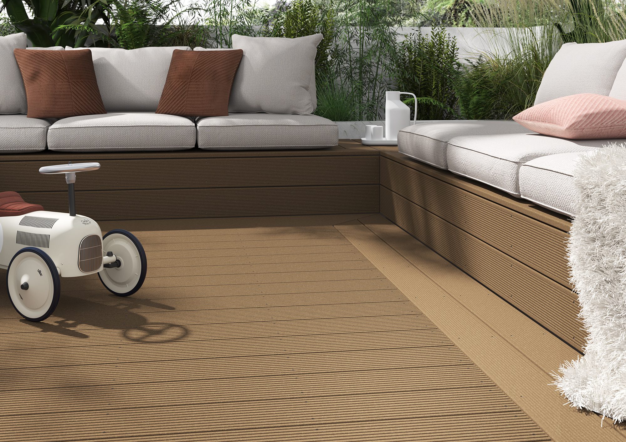 light brown solid composite decking