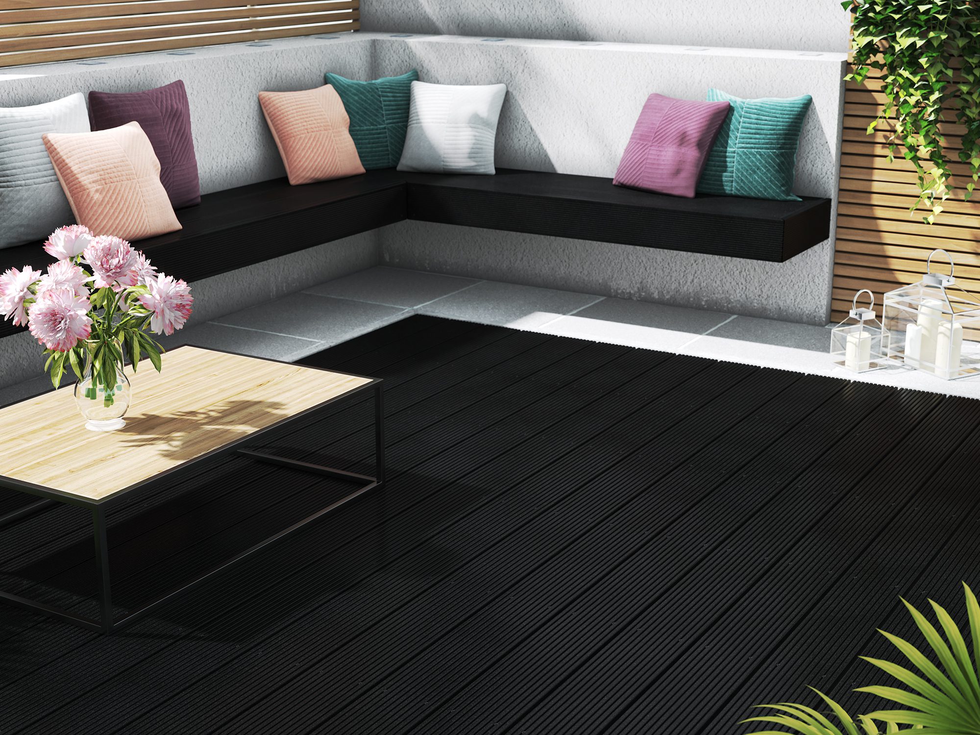 black composite decking