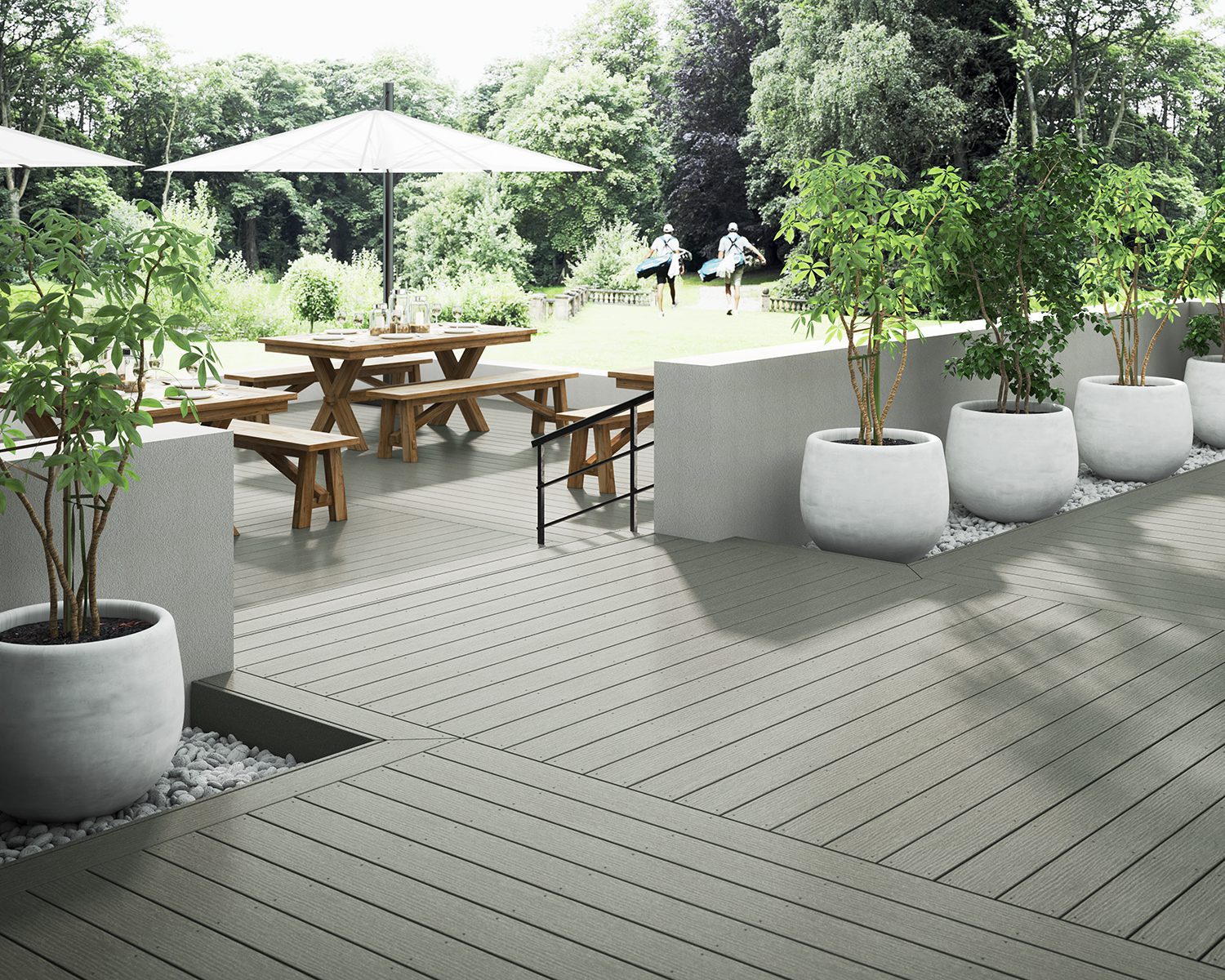 light grey decking