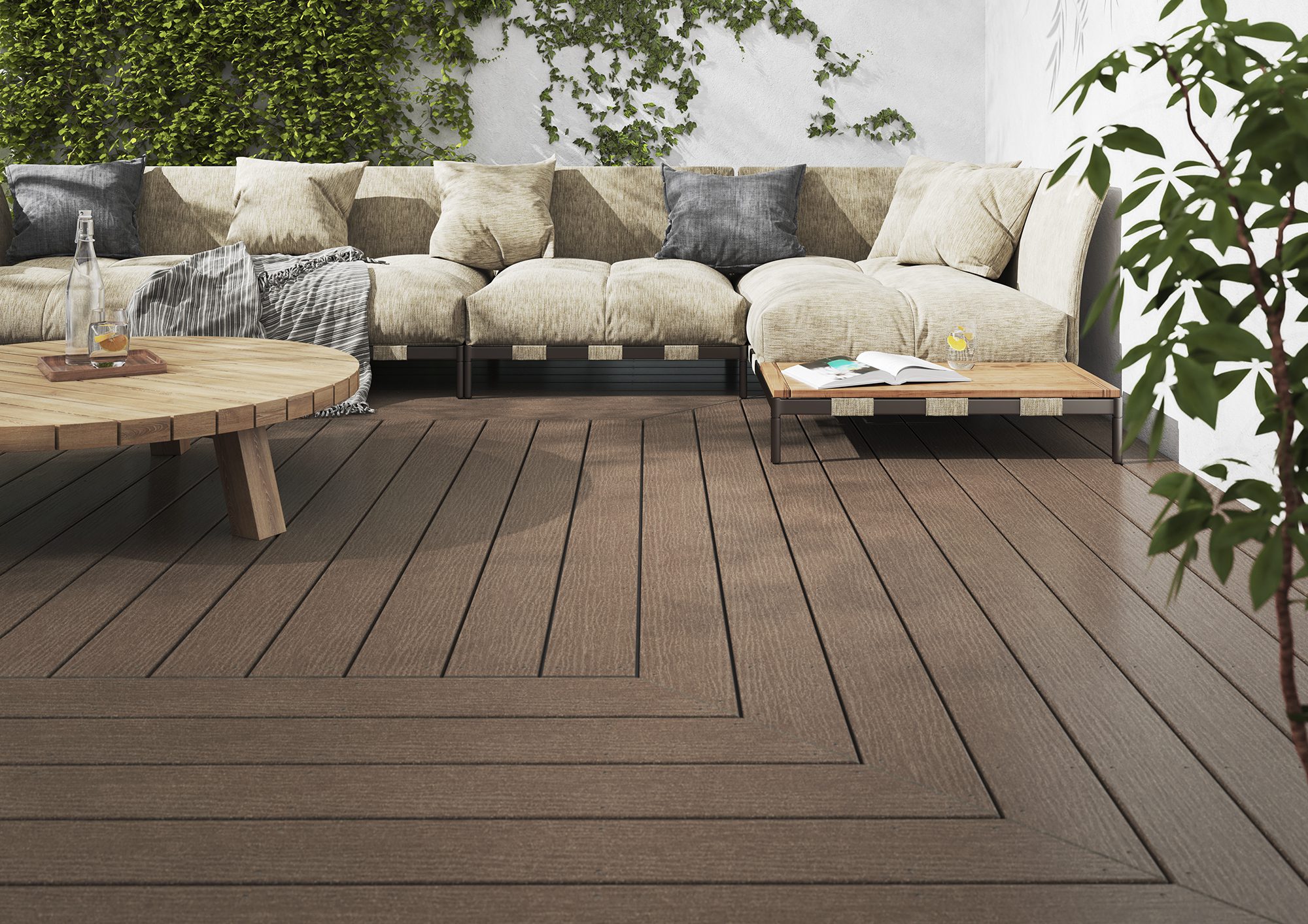 light brown composite decking