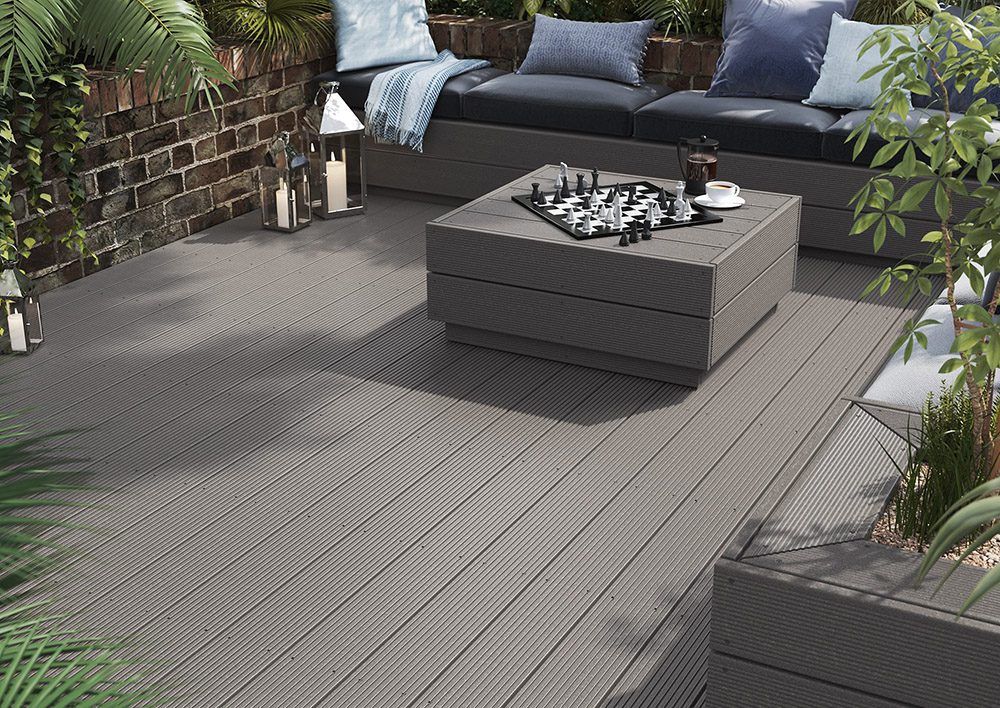 light grey composite decking