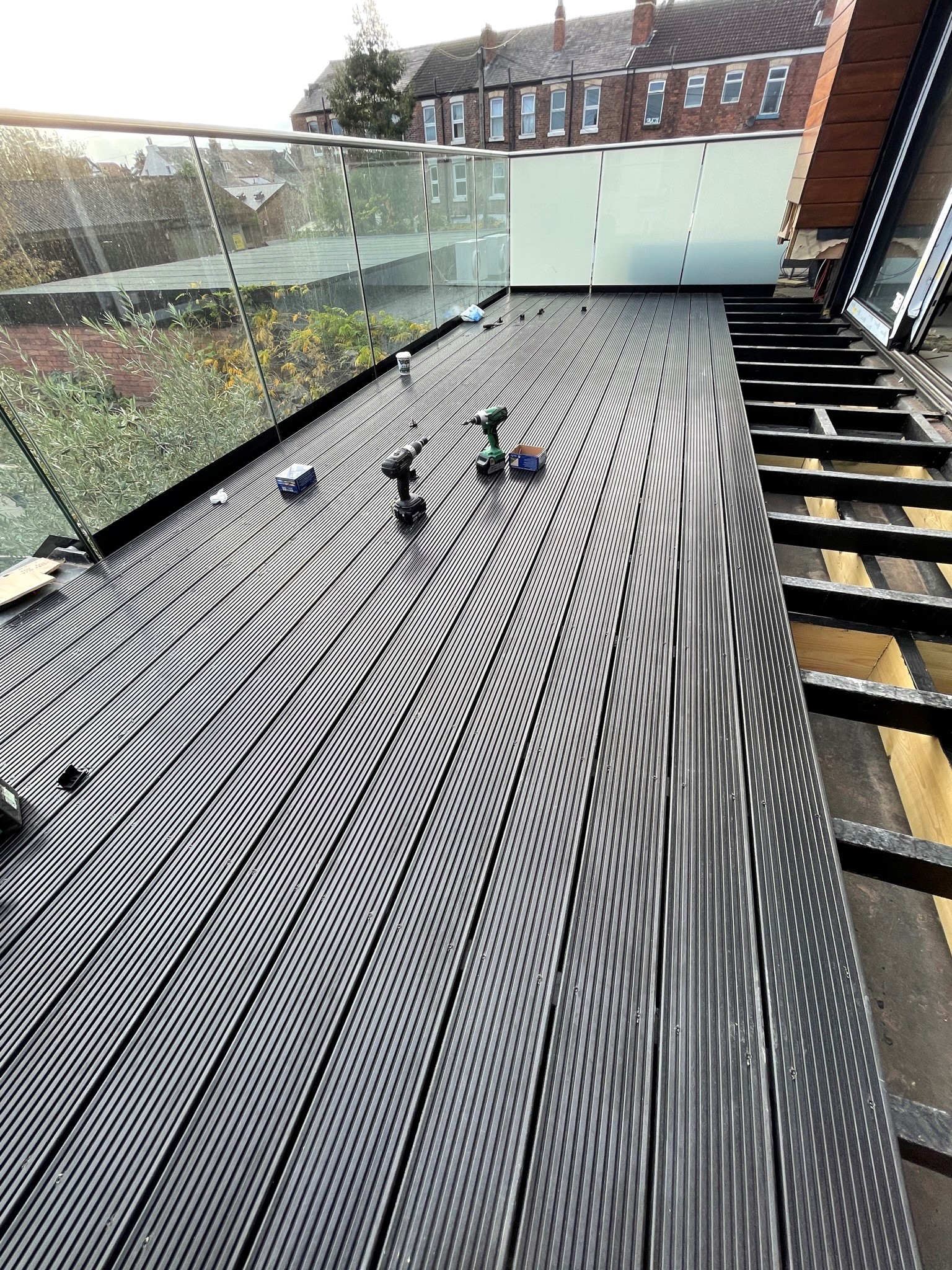 black solid composite decking boards