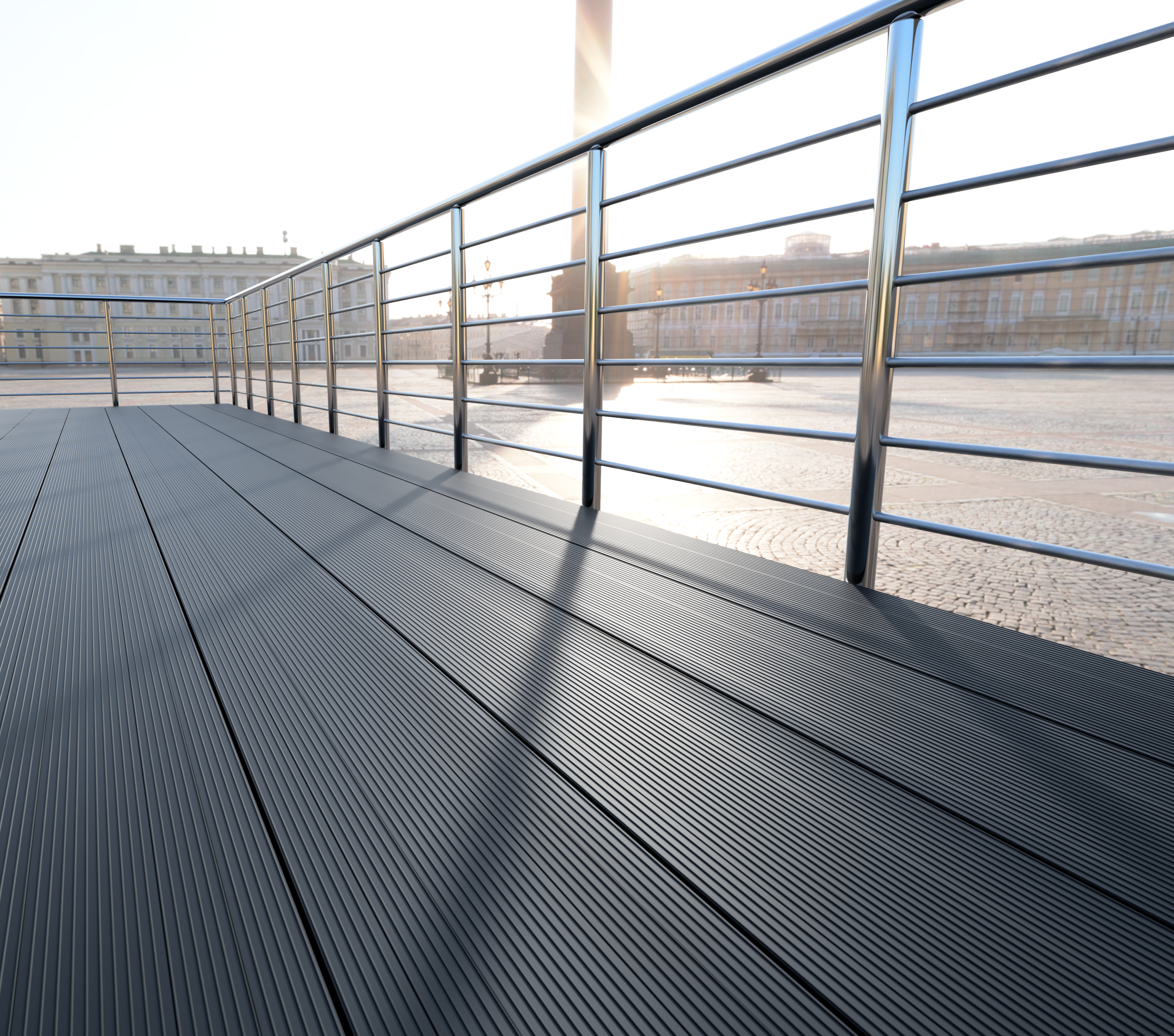 anthracite aluminium decking for balconies