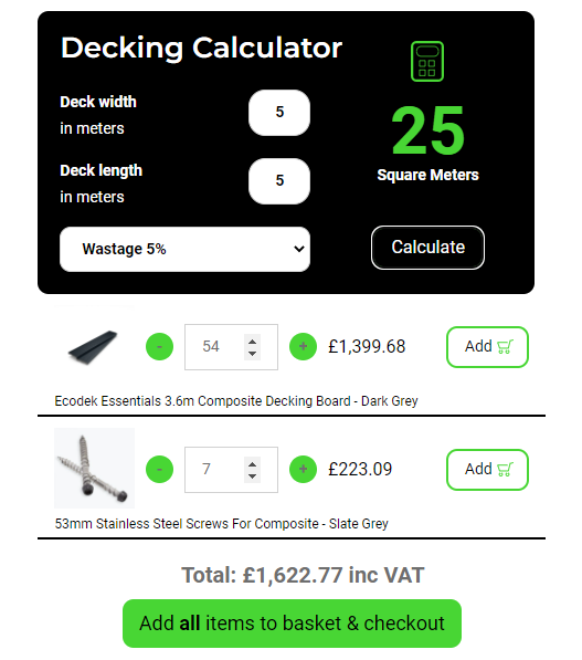 composite decking calculator